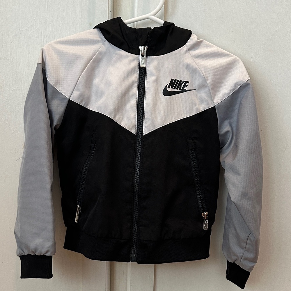 Nike Kids Black and Silver windbreaker